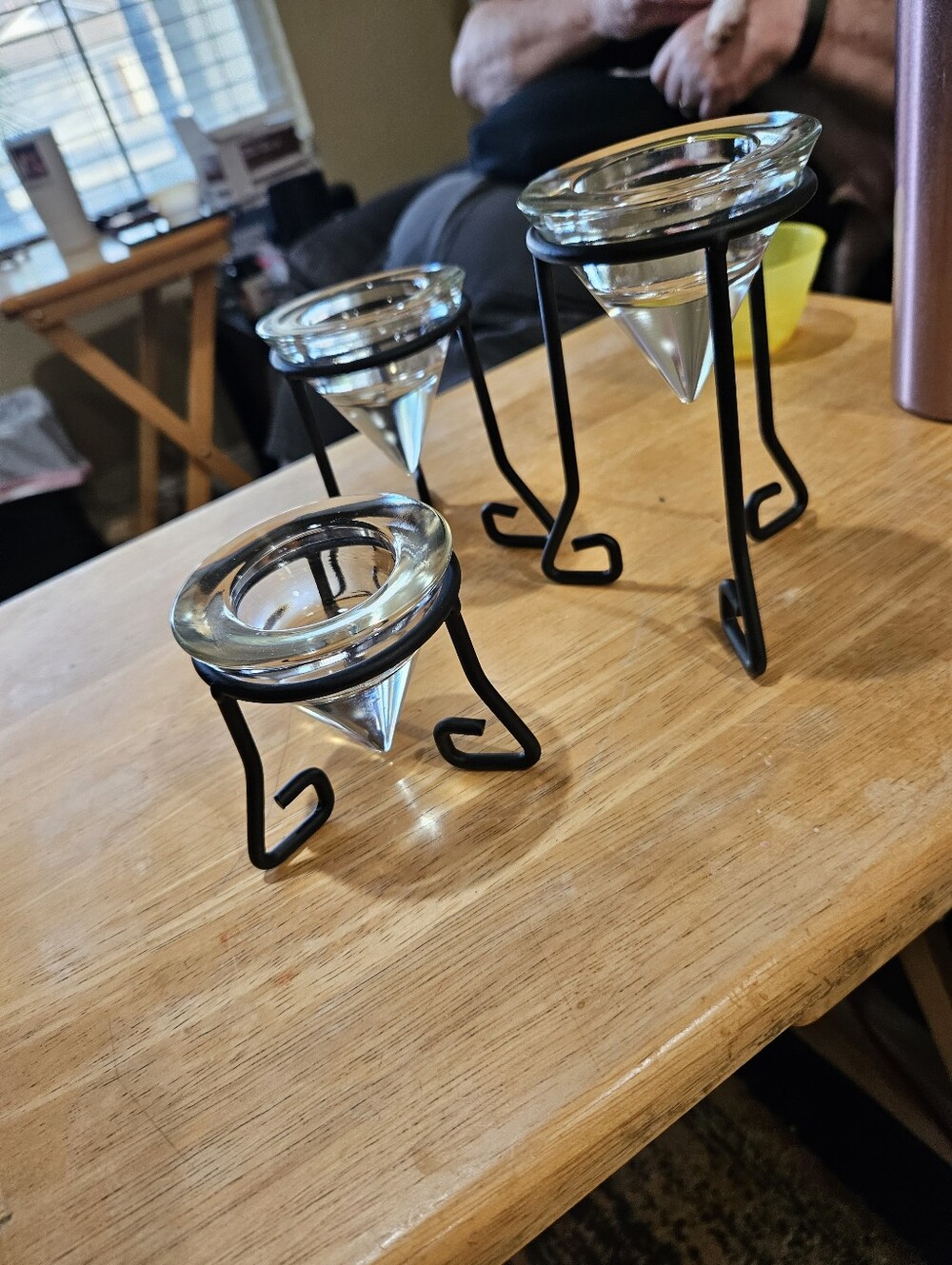 3 Heavy Glass Votive Candle Holders